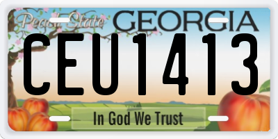 GA license plate CEU1413