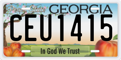 GA license plate CEU1415