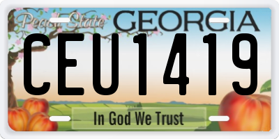 GA license plate CEU1419