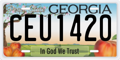GA license plate CEU1420