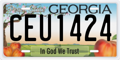 GA license plate CEU1424