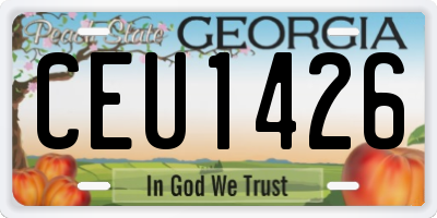 GA license plate CEU1426