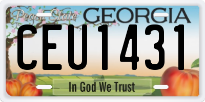 GA license plate CEU1431