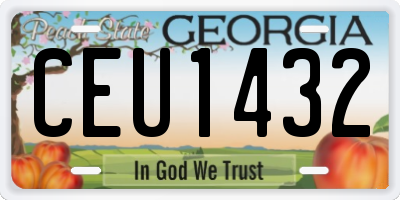 GA license plate CEU1432