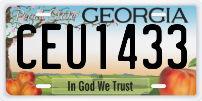 GA license plate CEU1433