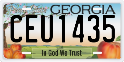 GA license plate CEU1435