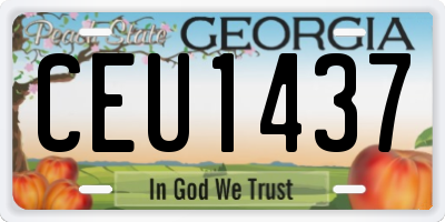 GA license plate CEU1437