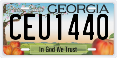 GA license plate CEU1440