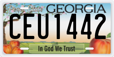 GA license plate CEU1442