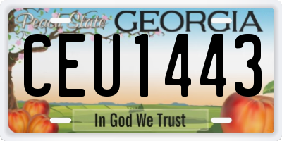 GA license plate CEU1443