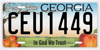 GA license plate CEU1449