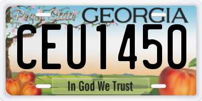 GA license plate CEU1450