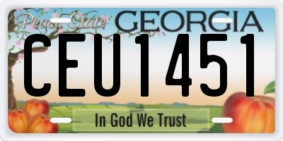 GA license plate CEU1451