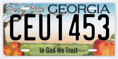 GA license plate CEU1453