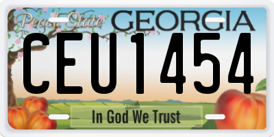 GA license plate CEU1454
