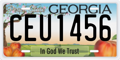 GA license plate CEU1456