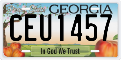 GA license plate CEU1457