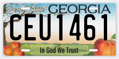 GA license plate CEU1461