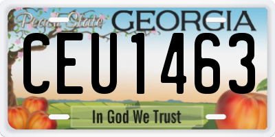 GA license plate CEU1463