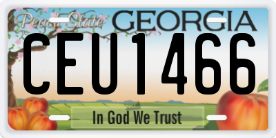 GA license plate CEU1466