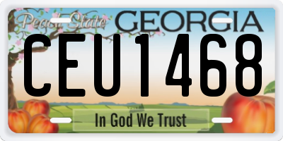 GA license plate CEU1468
