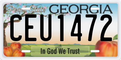 GA license plate CEU1472