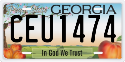 GA license plate CEU1474