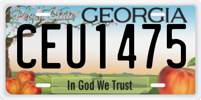 GA license plate CEU1475
