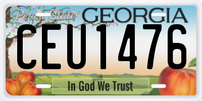 GA license plate CEU1476