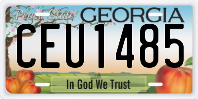 GA license plate CEU1485