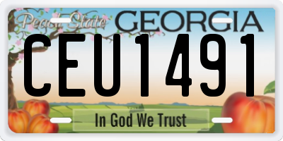 GA license plate CEU1491