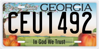 GA license plate CEU1492