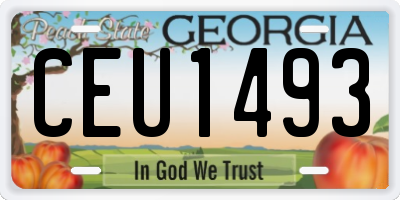 GA license plate CEU1493