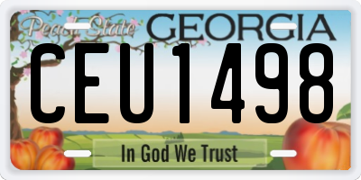 GA license plate CEU1498