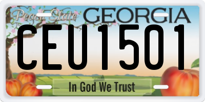 GA license plate CEU1501