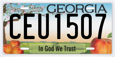 GA license plate CEU1507