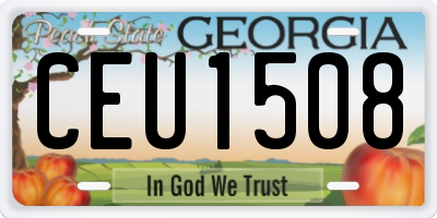 GA license plate CEU1508