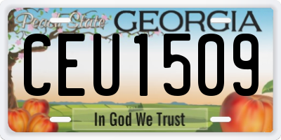 GA license plate CEU1509