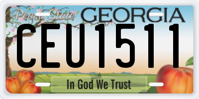 GA license plate CEU1511