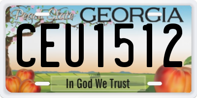 GA license plate CEU1512