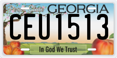 GA license plate CEU1513