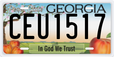 GA license plate CEU1517