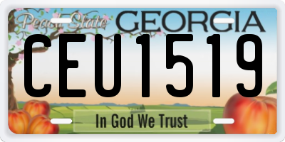 GA license plate CEU1519