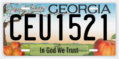 GA license plate CEU1521