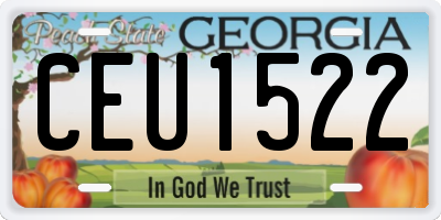 GA license plate CEU1522