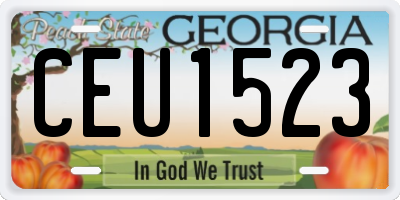 GA license plate CEU1523