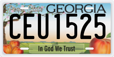 GA license plate CEU1525