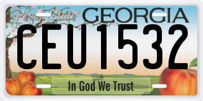 GA license plate CEU1532