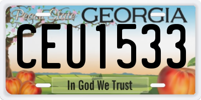 GA license plate CEU1533
