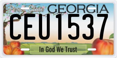 GA license plate CEU1537